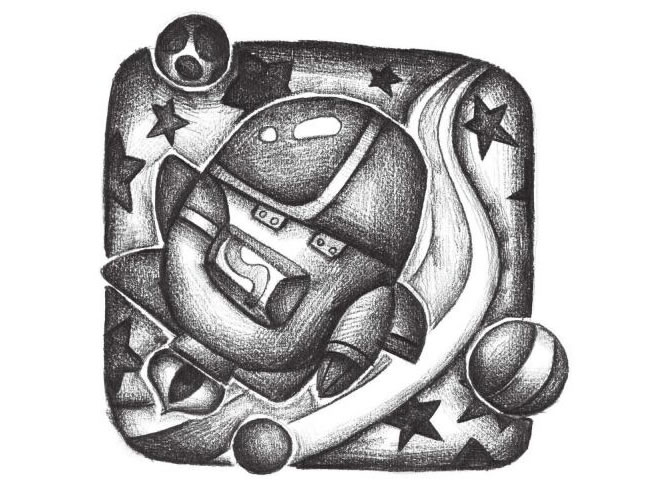 宇宙飞船创意素描画法
