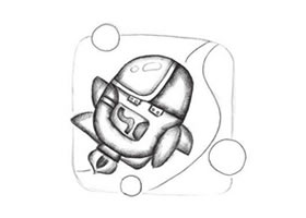 宇宙飞船创意素描画法