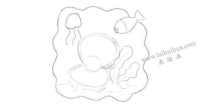 珍珠贝创意素描画法步骤01