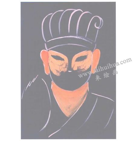 智谋军师诸葛亮水粉画创作步骤01