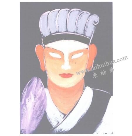 智谋军师诸葛亮水粉画创作步骤02
