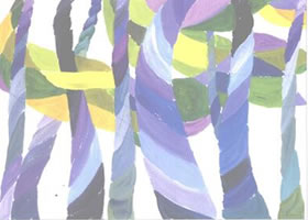装饰画树水粉画