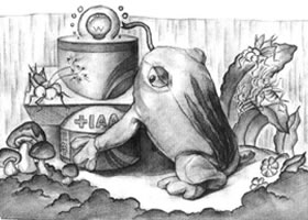 青蛙与石膏组合体儿童创意素描画法