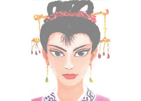 古代仕女水粉画