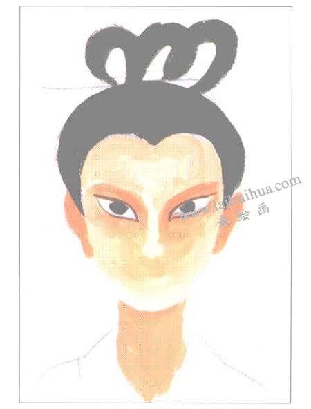 古代仕女水粉画法创作步骤03