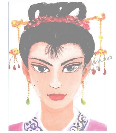 古代仕女水粉画法创作步骤05