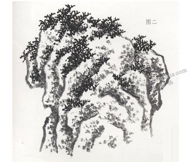 豆瓣皴技法步骤02