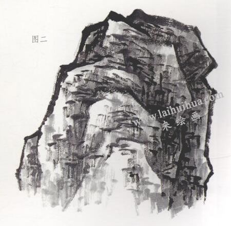 小斧劈皴技法步骤02