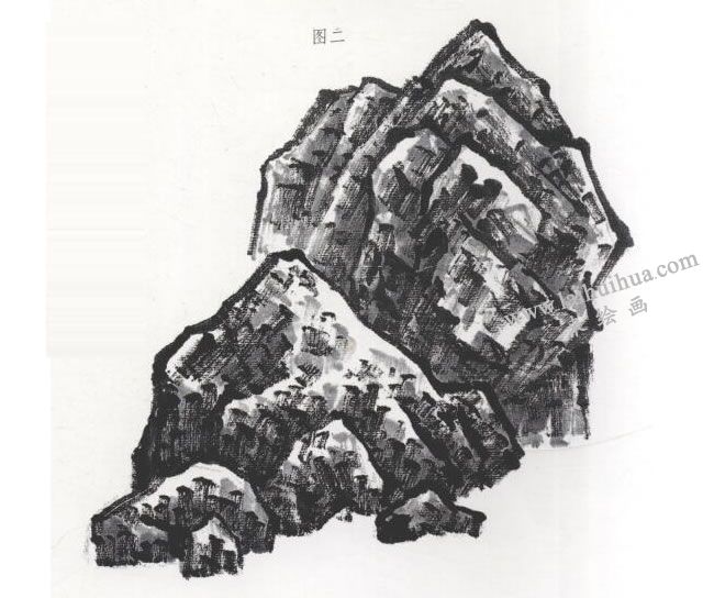 刮铁皴技法步骤02