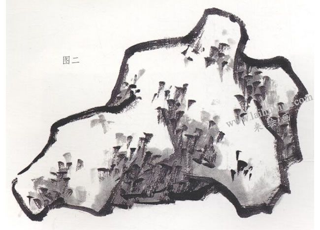 钉头皴技法步骤02