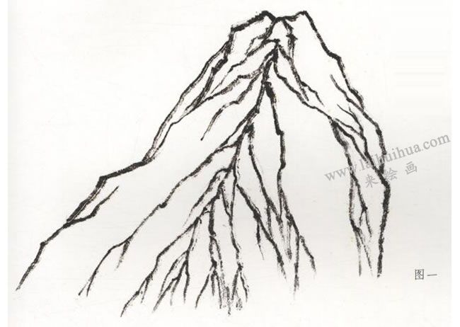 荷叶皴技法步骤01