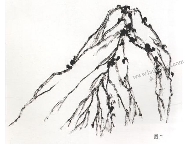 荷叶皴技法步骤02