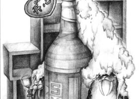啤酒瓶儿童创意素描画法