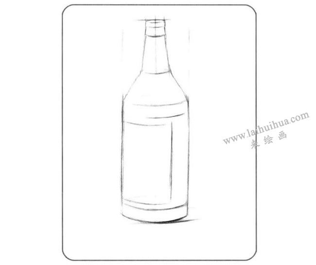 啤酒瓶儿童创意素描画法步骤01