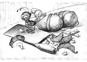 菜刀与土豆儿童创意素描画法