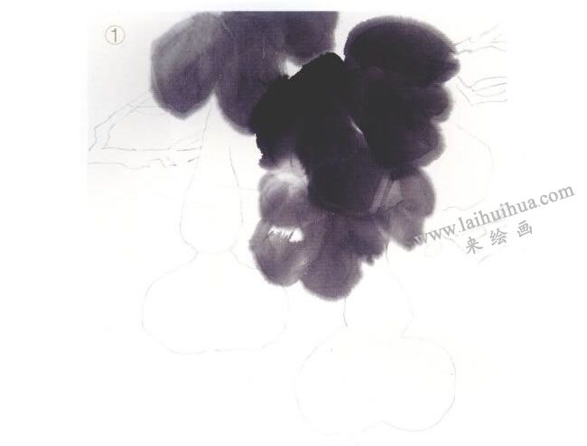 葫芦国画法步骤01