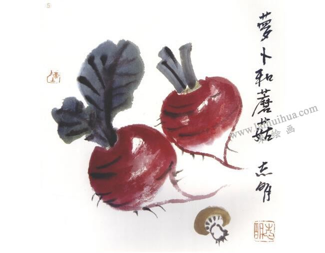 萝卜国画法步骤05