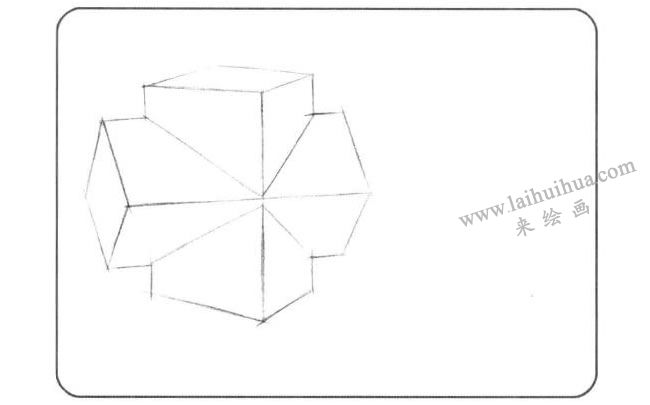 两个长方体组合儿童创意素描画法步骤01