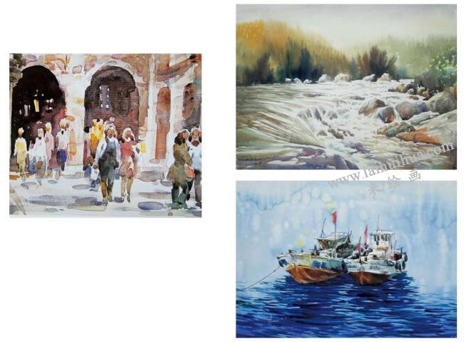 水彩画圆润笔触技法范画