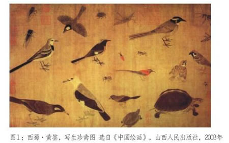 写生珍禽图，黄筌