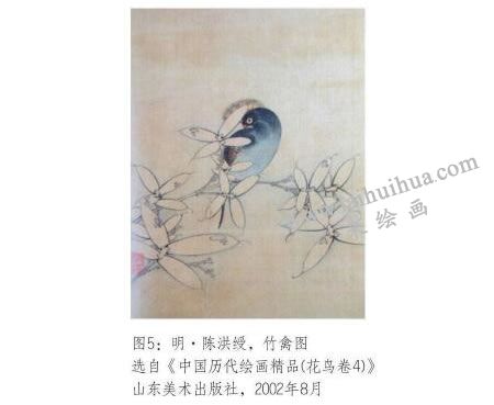 竹禽图，陈洪绶