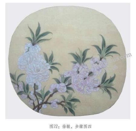 工笔画《碧桃图》临摹示范步骤：整理画面关系