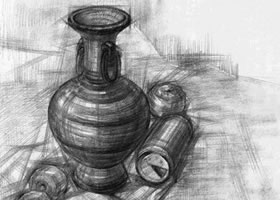 结构素描的写生步骤范例（一）