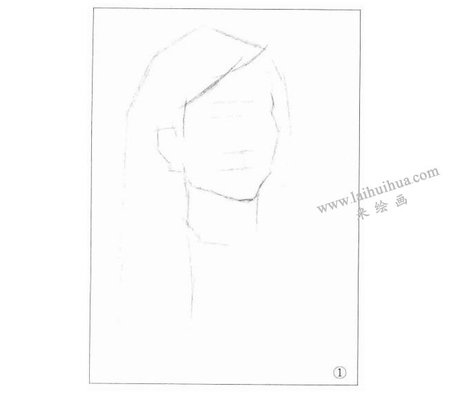 人物速写头部写生的基本步骤01