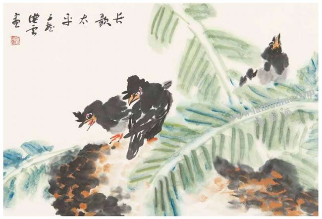 长歌太平，八哥写意画