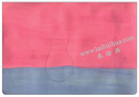 花瓶中的花儿水粉画法步骤01