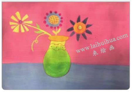 花瓶中的花儿水粉画法步骤02