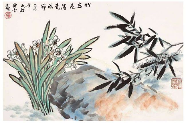 竹高花清图