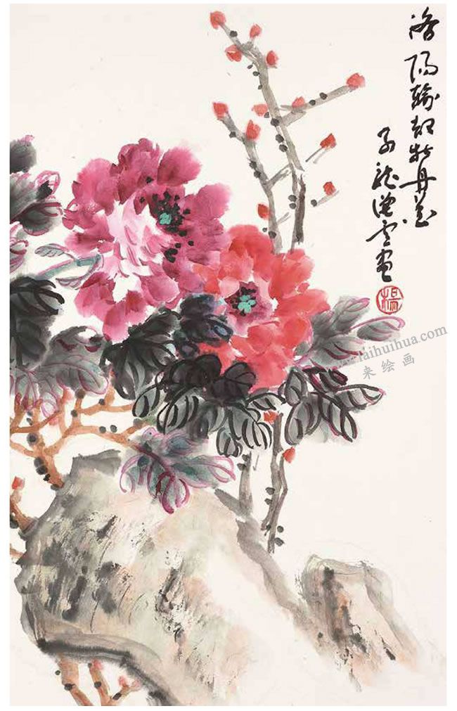 牡丹花写意画法作品