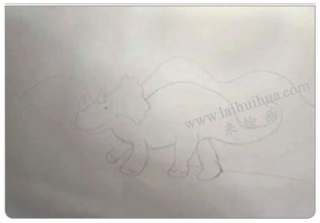 行走的恐龙水粉画法步骤01