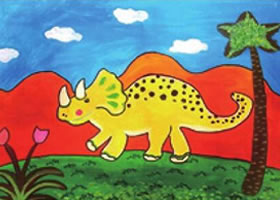 恐龙水粉画法