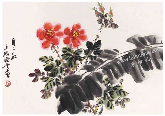 月季花的画法01