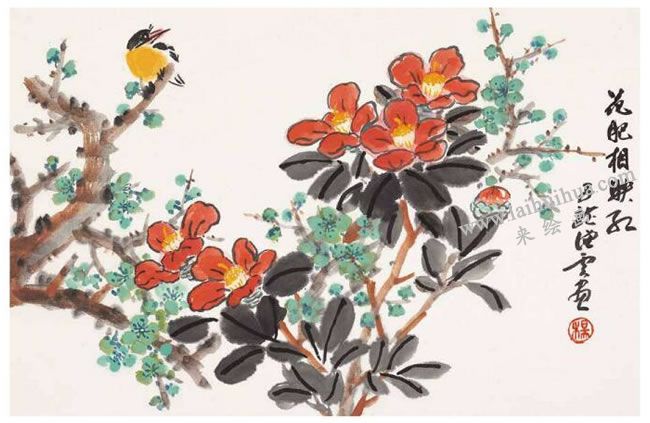 山茶花的写意画法03