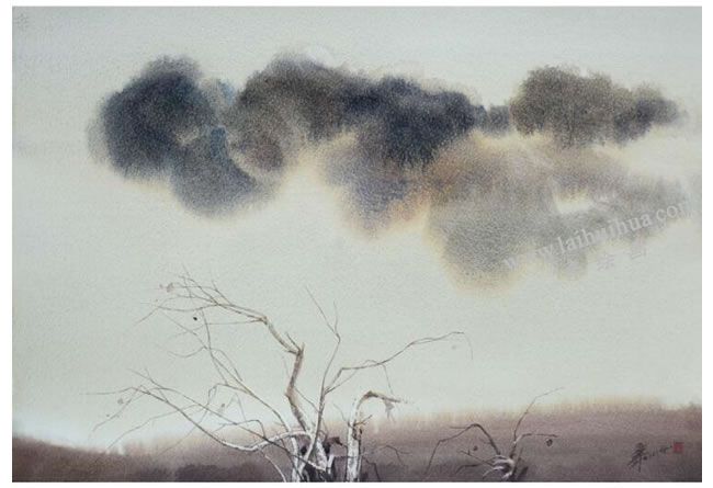 水彩画干刮技法范画