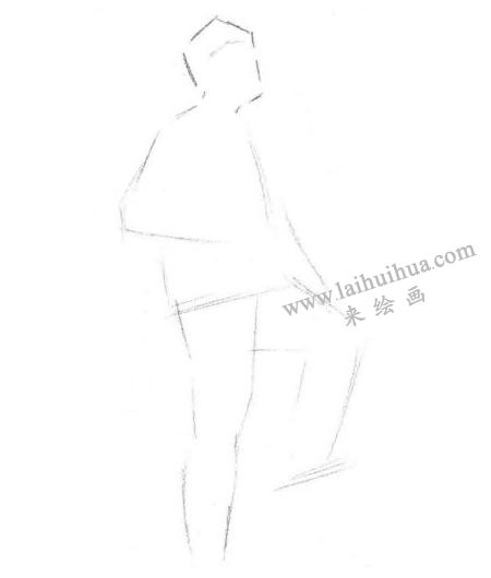 单人速写挎包男青年线条表现法作画步骤01