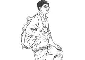 单人速写线条表现法作画（二）