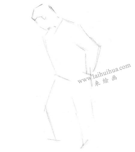 单人速写线条表现法作画步骤01