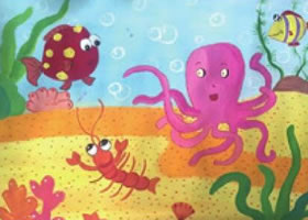 海底聚会水粉画法