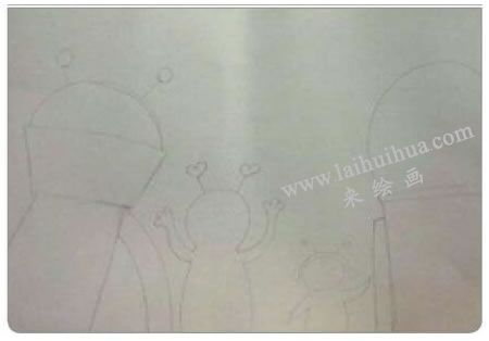 未来机器人水粉画法步骤01