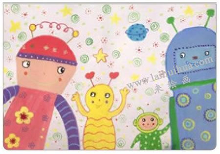 未来机器人水粉画法步骤05