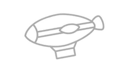 飞艇简笔画法步骤06