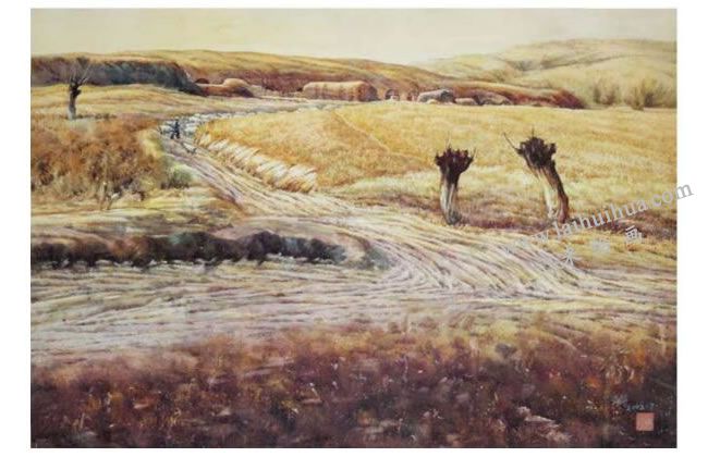水彩画砂纸打磨技法范画