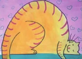 猫咪水粉画步骤
