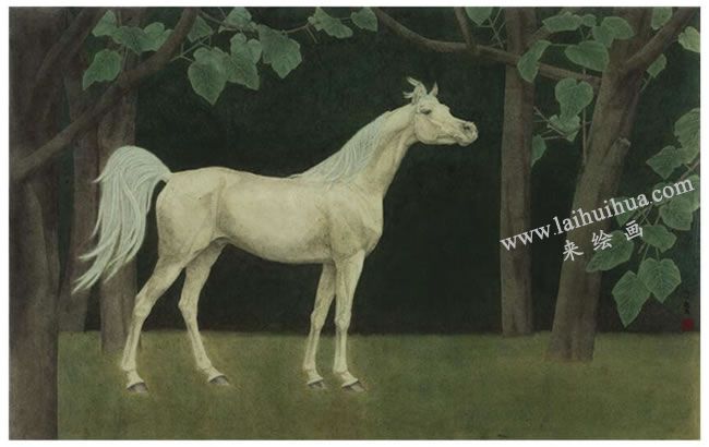 魏为工笔画马步骤04