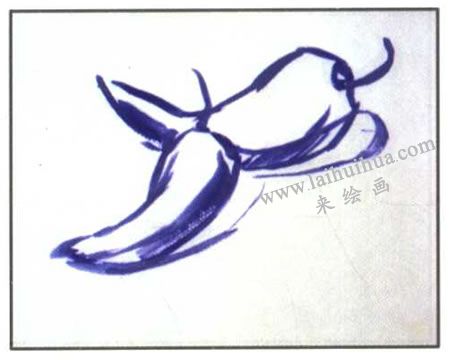 单个辣椒水粉画法步骤01