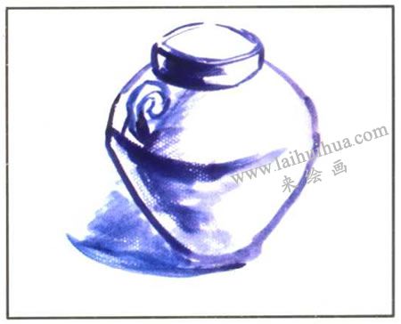 单个罐子水粉画法步骤01